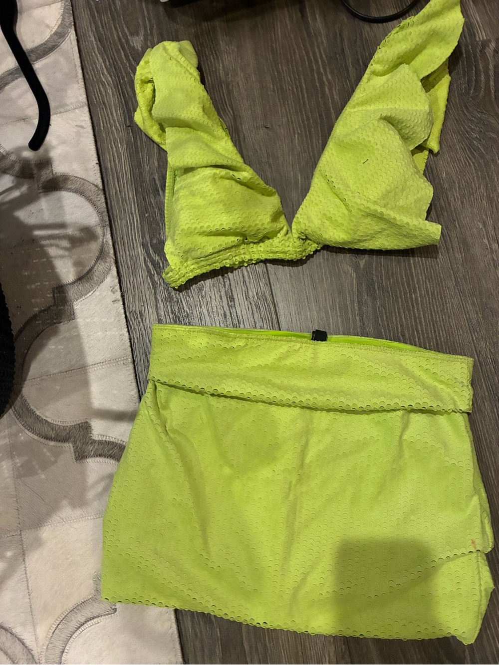 Neon Lime Two-Piece Set - Bright Green